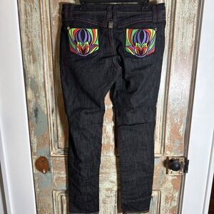 Miskeen Jeans Multi Color 5 Pocket 13 Mid Rise Dark Wash Colorful